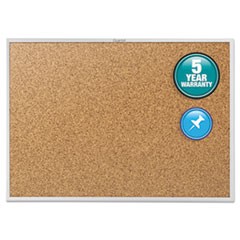 Classic Series Cork Bulletin Board, 24 x 18, Silver Aluminum Frame