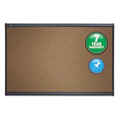 Prestige Bulletin Board, Brown Graphite-Blend Surface, 36 x 24, Aluminum Frame