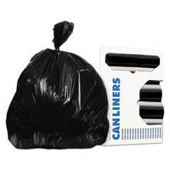 Can Liners, Prime Resin, 37 x 50, 1.3 mils, Black, 100/Carton