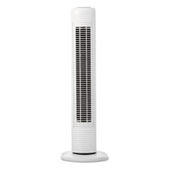 Oscillating Tower Fan, Three-Speed, White, 5 9/10