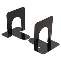 Economy Bookends, Nonskid, 4 3/4 x 5 1/4 x 5, Heavy Gauge Steel, Black