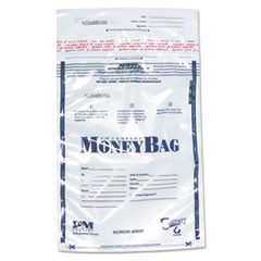 Tamper-Evident Deposit Bag, Plastic, 9 x 12, Clear, 100/Pack