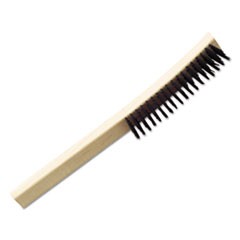 7920002915815, SKILCRAFT Wire Deburring Brush, Black Carbon Steel Bristles, 6.75" Brush, 13.5" Tan Plastic Handle