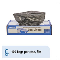 Total Recycled Content Plastic Trash Bags, 30 gal, 1.3 mil, 30" x 39", Brown/Black, 100/Carton