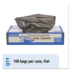 Total Recycled Content Plastic Trash Bags, 45 gal, 1.5 mil, 40" x 48", Brown/Black, 100/Carton