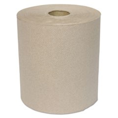 Hardwound Roll Towels, 1-Ply, Kraft, 8