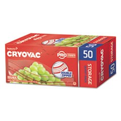 Cryovac One Quart Storage Bag Dual Zipper, 1 qt, 1.68 mil, 7" x 7.94", Clear, 450/Carton