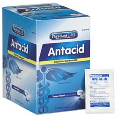 Over the Counter Antacid Medications for First Aid Cabinet, 2 Tablets/Dose, 125 Doses/Box