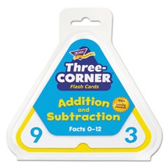 Addition/Subtraction Three-Corner Flash Cards, 6 and Up, 48/Set