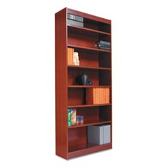 Square Corner Wood Bookcase, Six-Shelf, 35.63