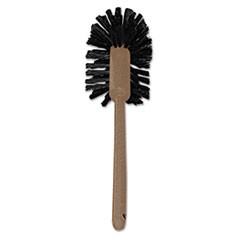 Commercial-Grade Toilet Bowl Brush, 17" Handle, Brown