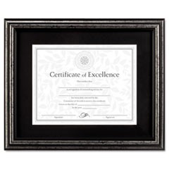 Document Frame, Desk/Wall, Wood, 11 x 14 Matted to 8.5 x 11, Antique Charcoal Brushed Finish