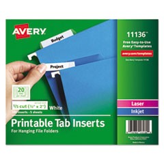 Avery® Printable Tab Inserts for Hanging File Folders