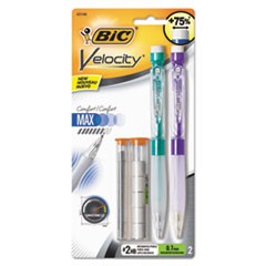 Velocity Max Pencil, 0.7 mm, HB (#2), Black Lead, Assorted Barrel Colors, 2/Pack