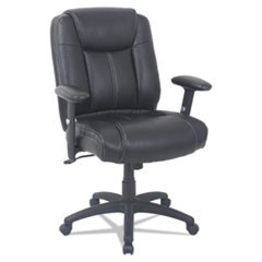 Alera CC Series Executive Mid-Back Bonded Leather Chair, Adjustable Arms, Supports 275lb, 18.11