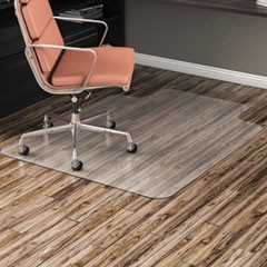 All Day Use Non-Studded Chair Mat for Hard Floors, 45 x 53, Wide Lipped, Clear