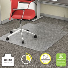 EconoMat Occasional Use Chair Mat, Low Pile Carpet, Roll, 36 x 48, Lipped, Clear