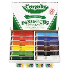 Color Pencil Classpack Set, 3.3 mm, 2B (#1), Assorted Lead/Barrel Colors, 252/Box