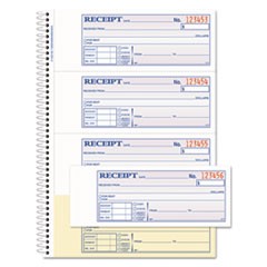 TOPS Money/Rent Receipt Book, 7 1/8 x 2 3/4, 2-Part Carbonless, 200 Sets/Book