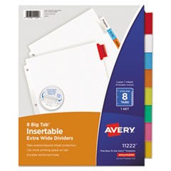 Insertable Big Tab Dividers, 8-Tab, 11 1/8 x 9 1/4