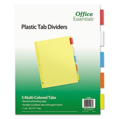 Plastic Insertable Dividers, 5-Tab, Letter