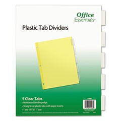 Plastic Insertable Dividers, 5-Tab, Letter