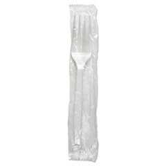 Mediumweight Wrapped Polystyrene Cutlery, Fork, White, 1,000/Carton