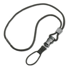 8455016660465 SKILCRAFT Breakaway Lanyard, Plastic Loop Fastener, 36" Long, Black, Dozen