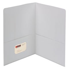 Two-Pocket Folder, Textured Paper, 100-Sheet Capacity, 11 x 8.5, White, 25/Box