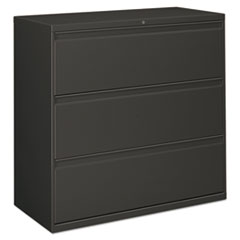 Three-Drawer Lateral File Cabinet, 42w x 18d x 39.5h, Charcoal