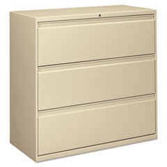 Three-Drawer Lateral File Cabinet, 42w x 18d x 39.5h, Putty