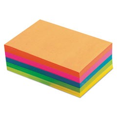 Fluorescent Color Memo Sheets, 4 x 6, Unruled, Assorted Colors, 500/Pack