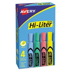 HI-LITER Desk-Style Highlighters, Assorted Ink Colors, Chisel Tip, Assorted Barrel Colors, 4/Set