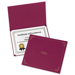 Certificate Holder, 11 1/4 x 8 3/4, Burgundy, 5/Pack