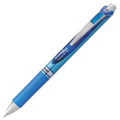 EnerGel RTX Gel Pen, Retractable, Fine 0.5 mm Needle Tip, Blue Ink, Silver/Blue Barrel