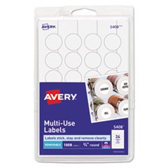 Removable Multi-Use Labels, Inkjet/Laser Printers, 0.75