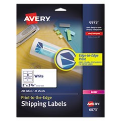 Vibrant Laser Color-Print Labels w/ Sure Feed, 2 x 3 3/4, White, 200/PK