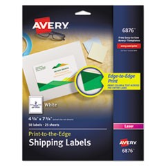 Vibrant Laser Color-Print Labels w/ Sure Feed, 4 3/4 x 7 3/4, White, 50/Pack