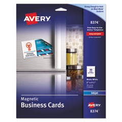 Magnetic Business Cards, 2 x 3 1/2, White, 10/Sheet, 30/Pack