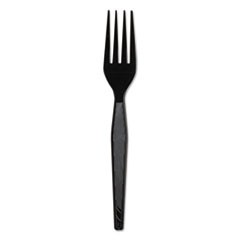 Plastic Cutlery, Heavyweight Forks, Black, 1,000/Carton