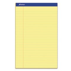 Recycled Writing Pads, Wide/Legal Rule, 8.5 x 14, Canary, 50 Sheets, Dozen