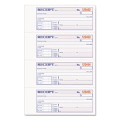 TOPS 2-Part Hardbound Receipt Book, 7 x 2 3/4, w/Carbon, 300 Set/Book