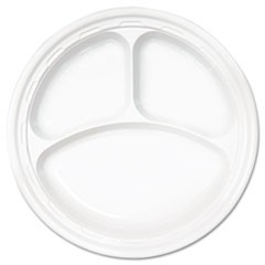 Famous Service Plastic Dinnerware, Plate, 3-Compartment, 10.25