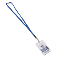 Breakaway Lanyards, Metal J-Hook Fastener, 36" Long, Blue, 24/Box