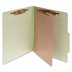 Pressboard Classification Folders, 1 Divider, Letter Size, Leaf Green, 10/Box