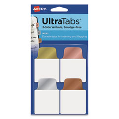 Ultra Tabs Repositionable Mini Tabs, 1/5-Cut Tabs, Assorted Metallic, 1