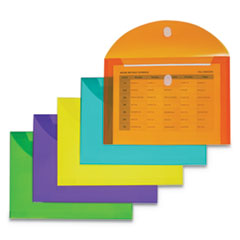 Reusable Poly Envelope, Hook/Loop Closure, 8.5 x 11, Assorted Colors, 10/Pack