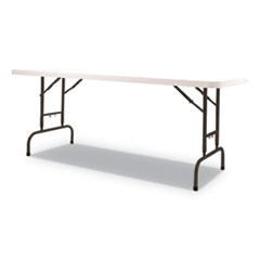 Adjustable Height Plastic Folding Table, 72w x 29 5/8d x 29 1/4 to 37 1/8h, White