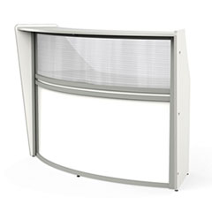 Reception Desk with Polycarbonate, 72 x 32 x 46, White