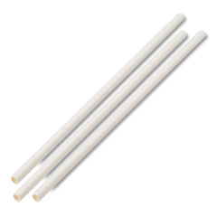 Unwrapped Paper Straws, 7.75" x 0.25" White, 4,800 Straws/Carton